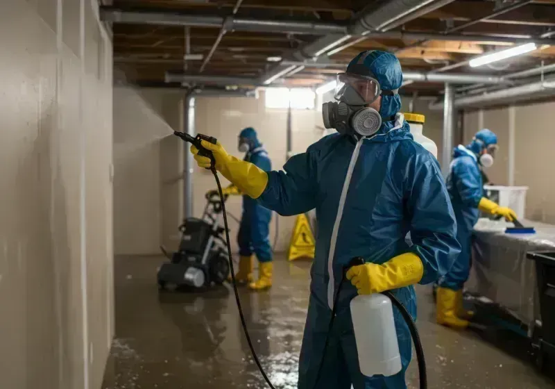 Basement Sanitization and Antimicrobial Treatment process in McKinley Park, IL